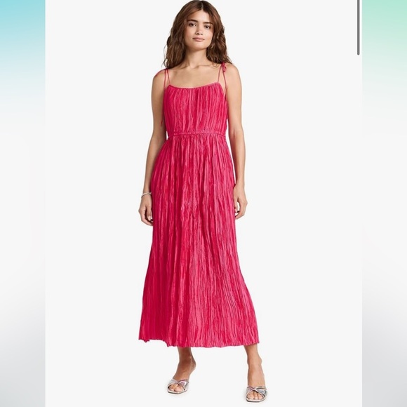 ✨ Ulla Johnson Orla Dress | Size 12 | Romantic Plissé Satin ✨ - Picture 2 of 11